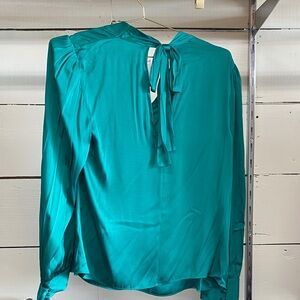 Milly Teal Blouse with Tie Back